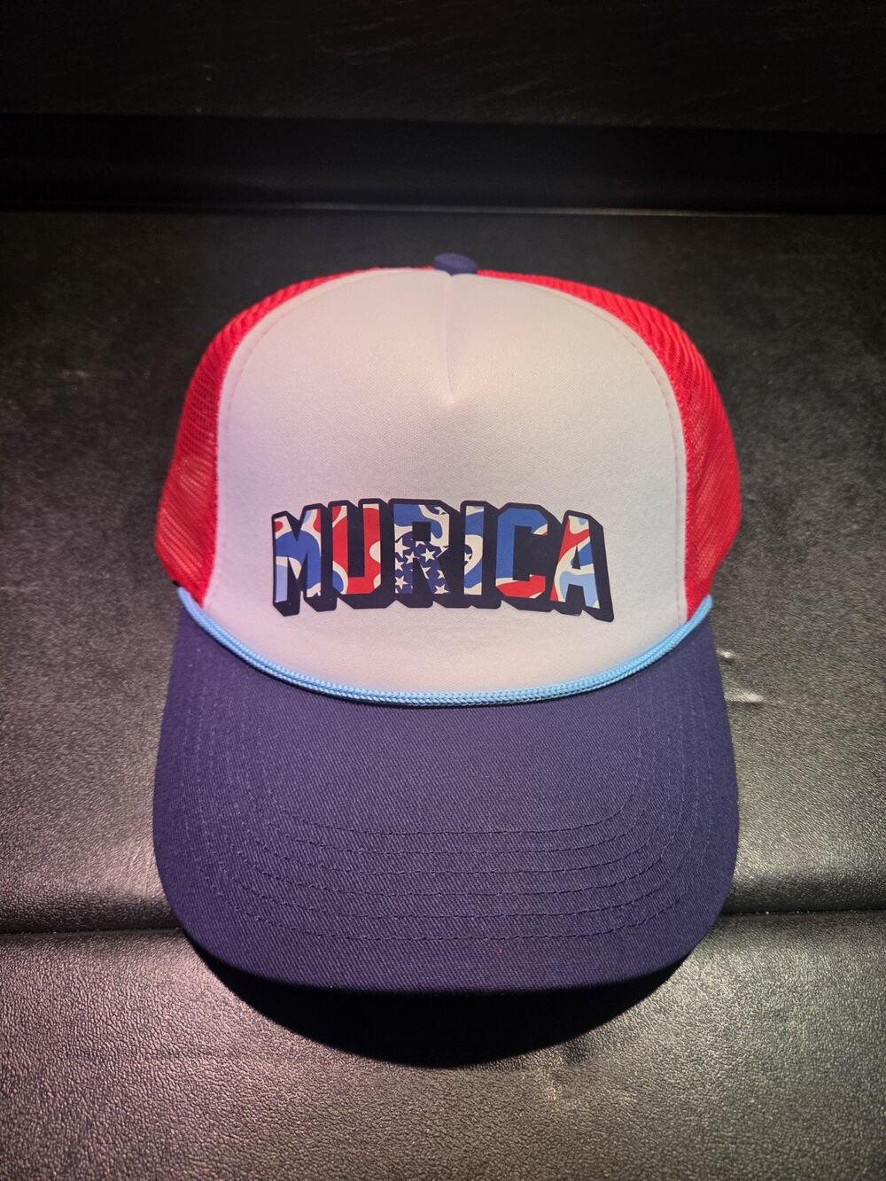MURICA Patch Red White Blue Mesh Back Adjustable Snapback Trucker Hat New